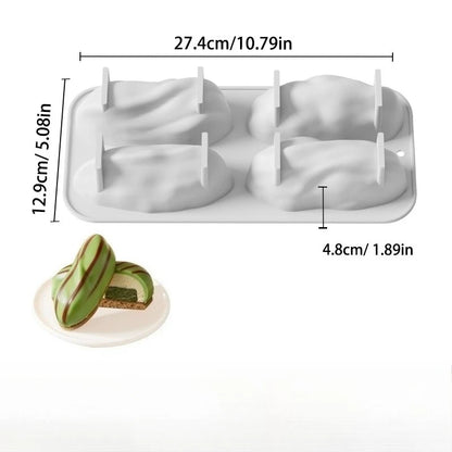 Stampo in Silicone Grande per Mousse di Mandorle/Pistacchi/Pecan/Chicchi di Caffè, Stampo Fai-da-Te per Cioccolato e Gelato, Utensili per Decorazione Torte