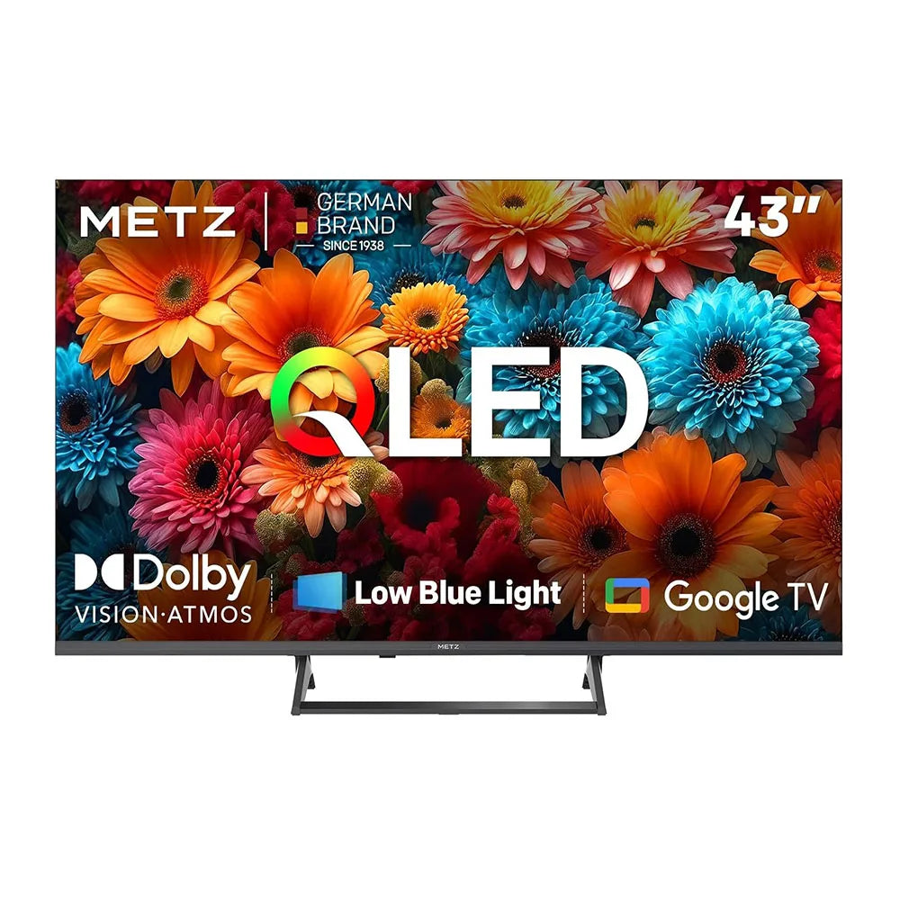TV LED Smart 4K Metz QLED 43 Pollici Google Tele HDR 10 MEMC DBX Dolby Atmos Game Hub Eyecare Tuner 2025 43Mqf7500Z