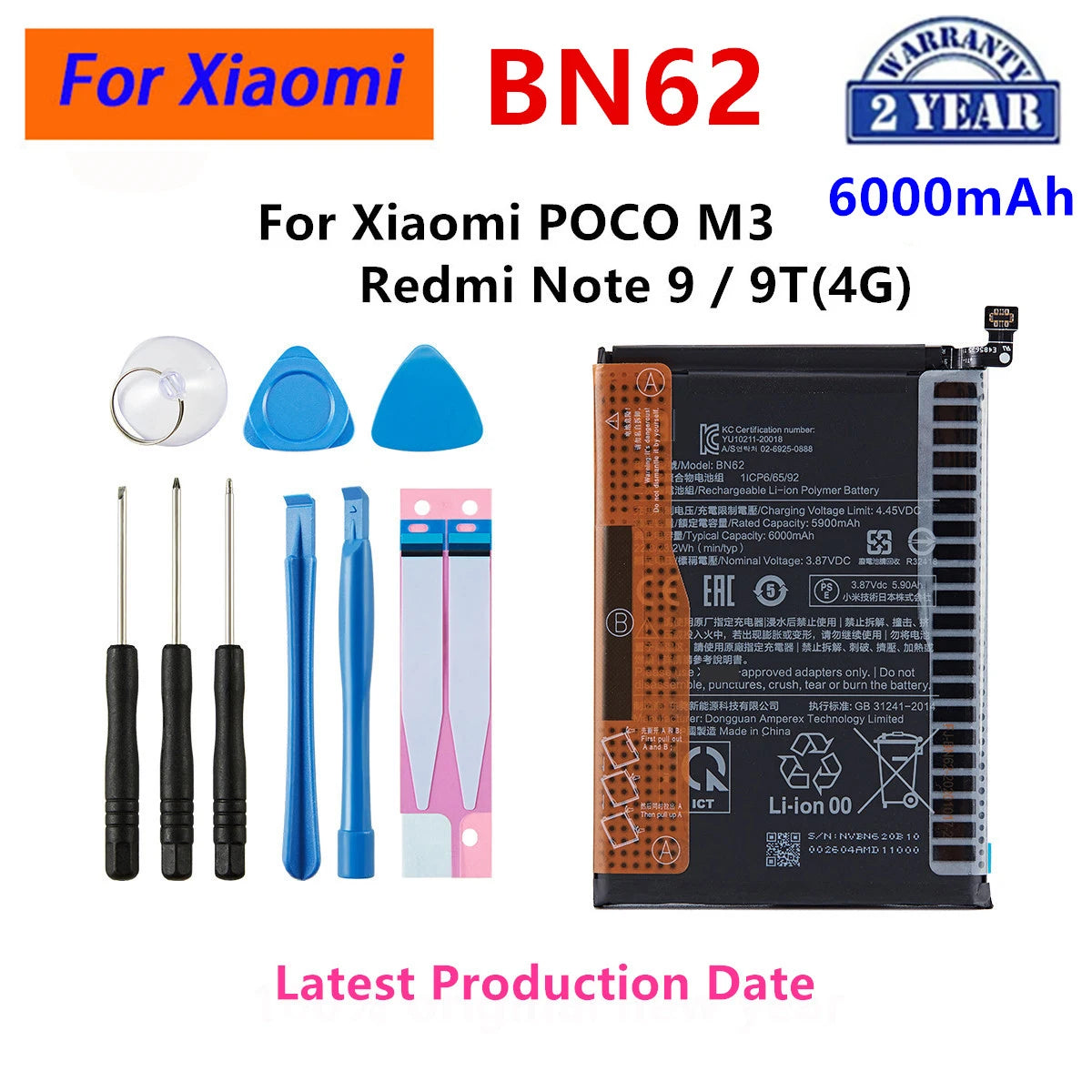 Batteria BP42 BN62 BM4X BN59 BN5A per Xiaomi POCO Mi 3 pro Xiaomi 10/Mi 11 Lite 10S / Note 9 10 9T 4G Pro Note 10 10S.