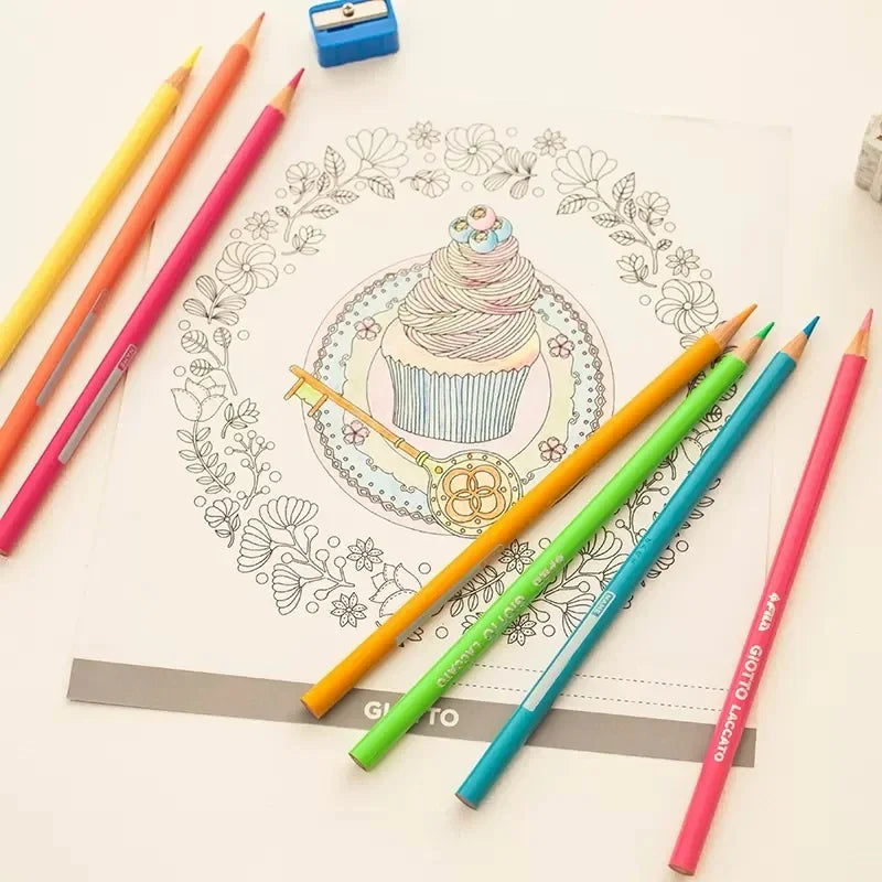 12 pezzi/scatola matite colorate in legno Kawaii bambini disegni matita rotonda d'arte non tossica per materiale scolastico per studenti