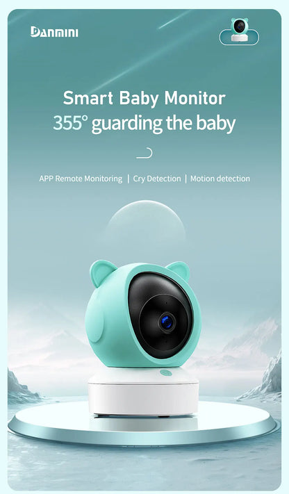 Danmini 2.4G 5 pollici Baby Monitor Tuya App Telecomando 1080P Videocamera Video Citofono bidirezionale Rilevazione movimento Monitor wireless