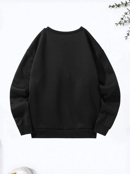 Maglione da donna, modello casual, ideale per l’autunno e l’inverno, ampio, comodo e caldo, con stampa a tema parigino, scollo rotondo e maniche lunghe.