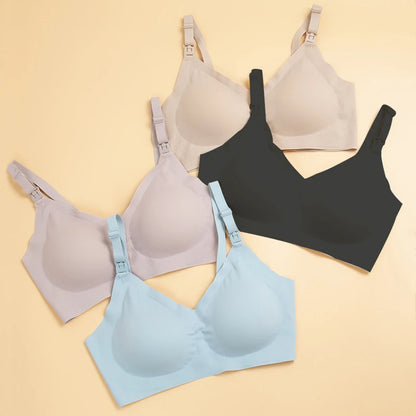 Reggiseno per allattamento da donna con taglio laser ultra sottile Reggiseni per allattamento imbottiti rimovibili senza cuciture Reggiseno di supporto per maternità push up taglie forti