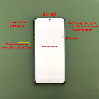 Display LCD Super AMOLED per Samsung S21 5G G990F G991F G991U G991B/DS, Schermo Touch Digitizer 6.2'' con Difetti, Ricambio Schermo