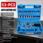 Set di Chiavi a Bussola da 53/82/108/151 Pezzi con Attacco da 1/4", 3/8", 1/2" e Kit di Punte a Cricchetto per Riparazione Auto e Moto, Utensili Manuali da Meccanico con Valigetta