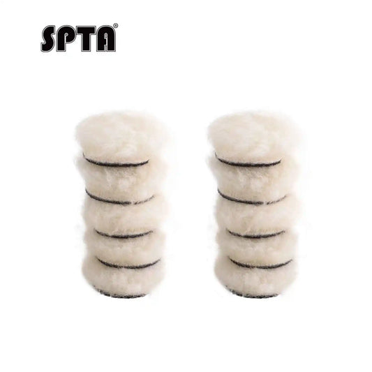 Set di tamponi in lana mini a taglio pesante con pelo lungo bianco SPTA 17mm 27mm 33mm 50mm per lucidatrice auto e detailing