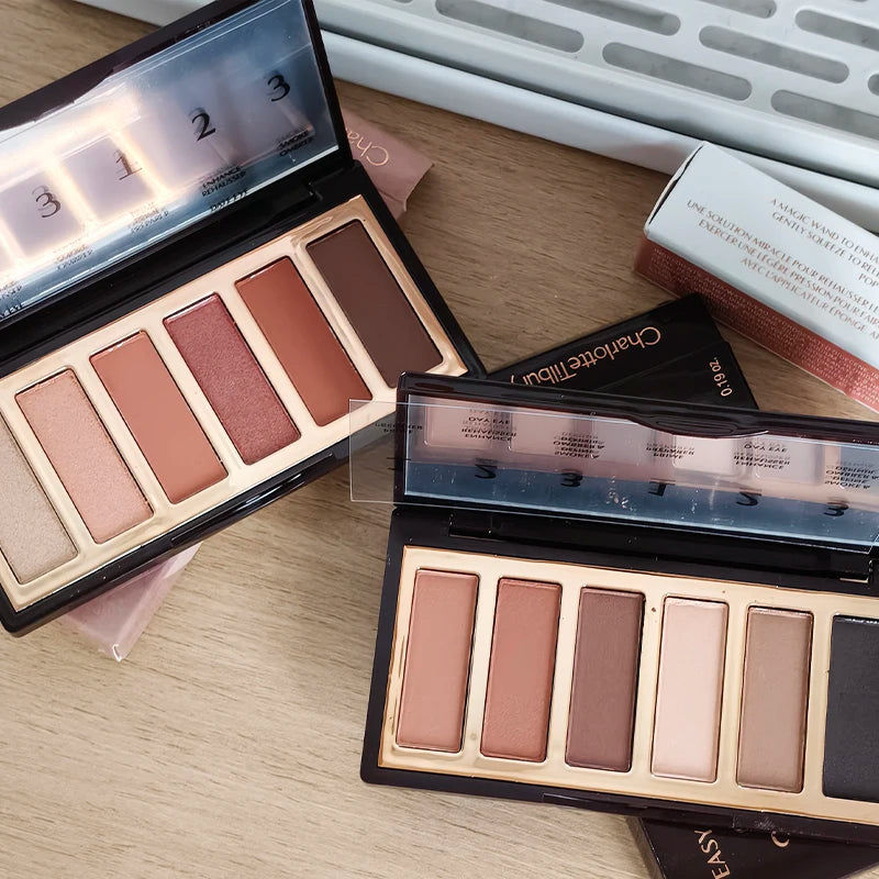 Palette Ombretti di Lusso Charlotte Tilbury, 6 Colori, 8.2g, Finitura Opaca e Perlata, Serie Colori Naturali, Cosmetici per Occhi