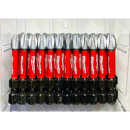 Punte per Trapano a Impatto Milwaukee Shockwave PH2, Serie di Punte per Avvitatore da 25mm/50mm/90mm