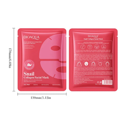5 pz BIOAQUA Snal Collagene Maschere Per Il Viso Idratante Anti-Rughe Sbiancamento Anti-Aging Maschera Per Il Viso Maschere Al Collagene Cura Della Pelle