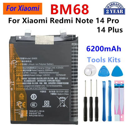 Batteria BN4A BN5W BN5Y BN6C BN71 BM68 BM5R BM5T BN5V BP59 per Xiaomi Redmi Note 7 14 15 Pro Xiaomi 13T Redmi 12 Poco X6 X7 5G