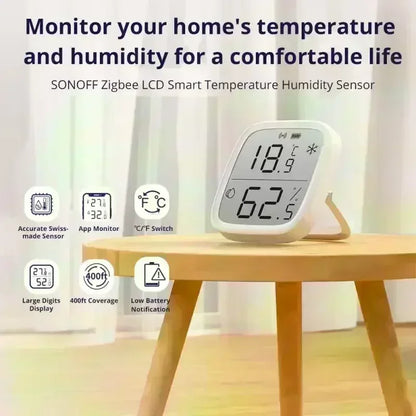 SONOFF SNZB 02D Zigbee Sensore di Umidità di Temperatura SNZB-02D con Schermo LCD per EWeLink SONOFF ZigBee Bridge Alexa Alice