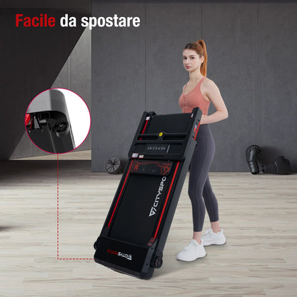 CITYSPORTS PRO Tapis Roulant, Tapis Roulant con Inclinazione del 7,7%, Tapis Roulant Pieghevole, Tapis Roulant con APP e Bluetooth per Uso Domestico e in Ufficio, Tapis Roulant da 2,0 HP, 12 Km/h, 120 Kg
