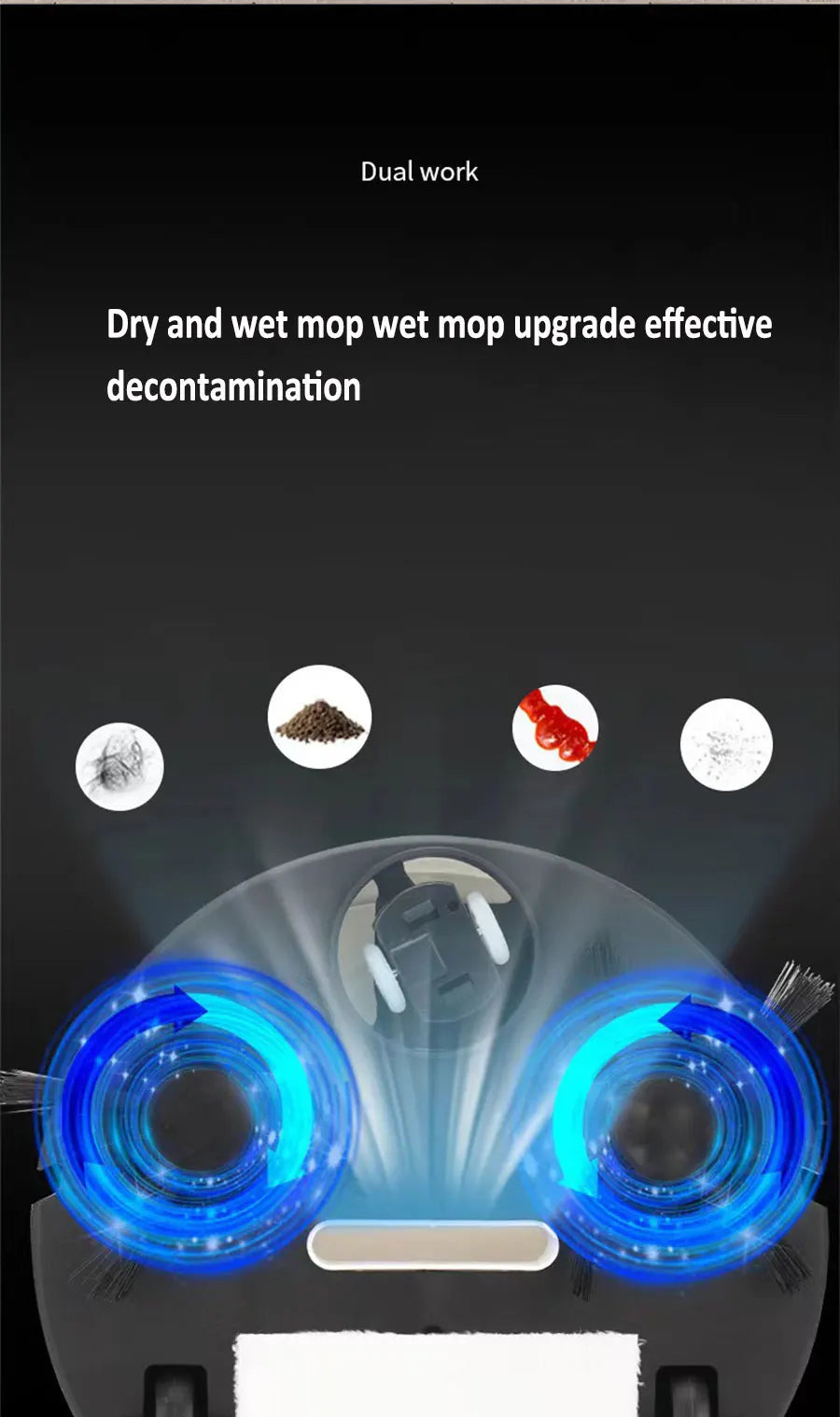 NUOVO USB Spazzare Robot Aspirapolvere Lavare 3 In 1 Smart Wireless 1500Pa Trascina Pulizia Spazzare Pavimento per Home Office