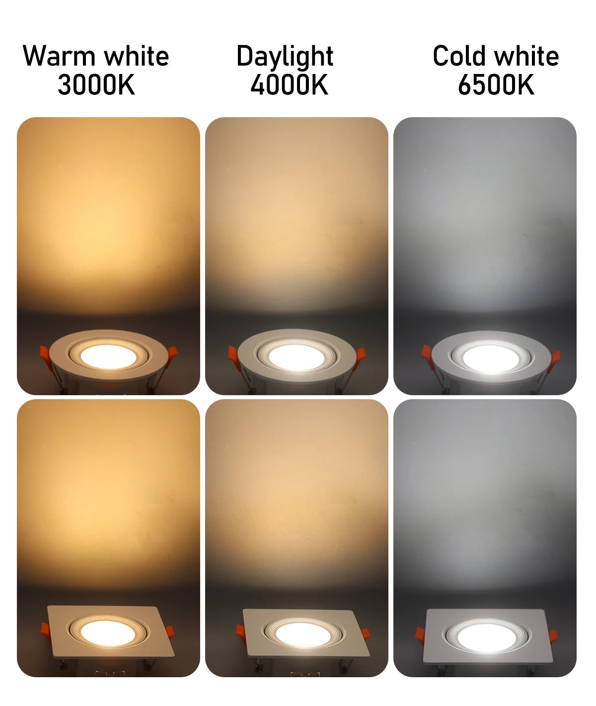Faretto Orientabile 7W con Regolazione Colore 3000K 4000K 6000K, Illuminazione CCT 7W, Sostituzione Downlight per Illuminazione Direzionale Domestica (1-10 Pezzi)