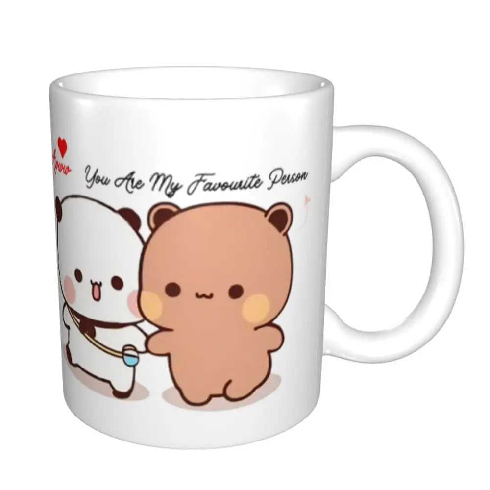 Tazze personalizzate per coppia Bubu Dudu Panda e Brownie Bear Tazza da caffè per tè al latte in ceramica fai-da-te