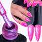 MEET ACROSS 7ml Gelatina Nuda Shimmer Base in gomma Gel Glitter Rosa Viola UV/LED Nail Art Vernis Gel Smalto per manicure Unghie FAI DA TE