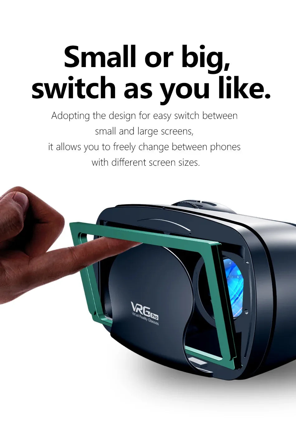 VRG Pro Realtà Virtuale Occhiali VR Dispositivi per cuffie Viar 3D Occhiali per casco Lenti Smart per Smartphone Cellulare Set di giochi per dispositivi mobili