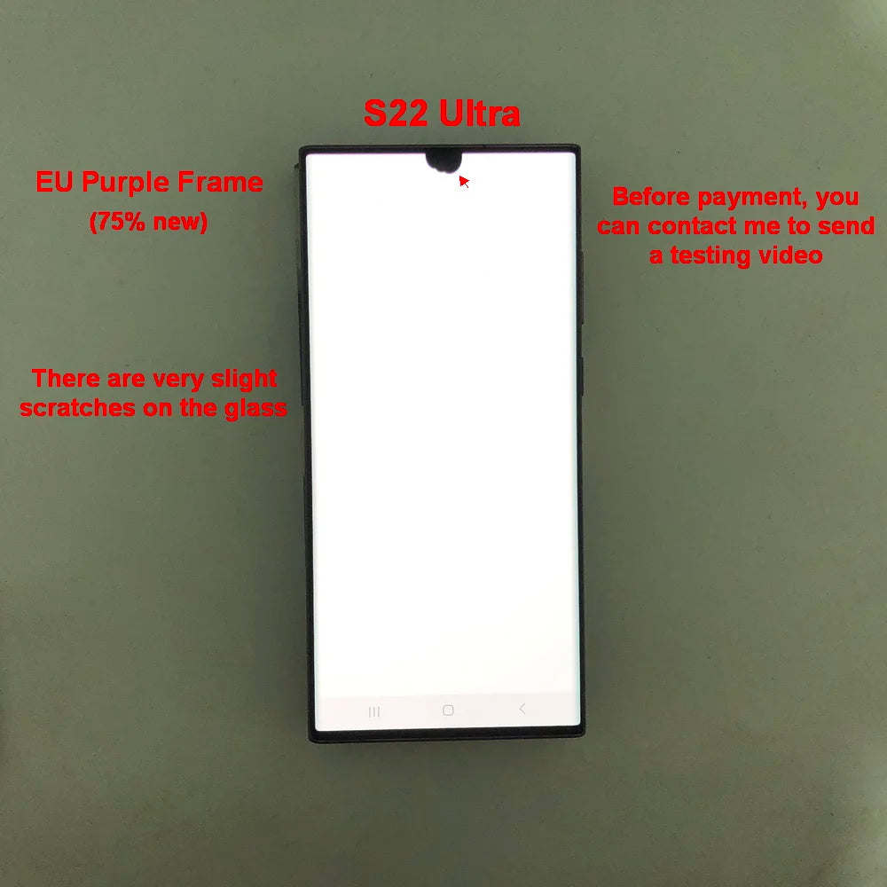 Display Super AMOLED per Samsung Galaxy S22 Ultra LCD SM-S908 S908U S908E, Schermo Touch Digitizer di Ricambio con Difetti