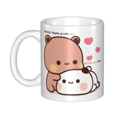 Tazze personalizzate per coppia Bubu Dudu Panda e Brownie Bear Tazza da caffè per tè al latte in ceramica fai-da-te