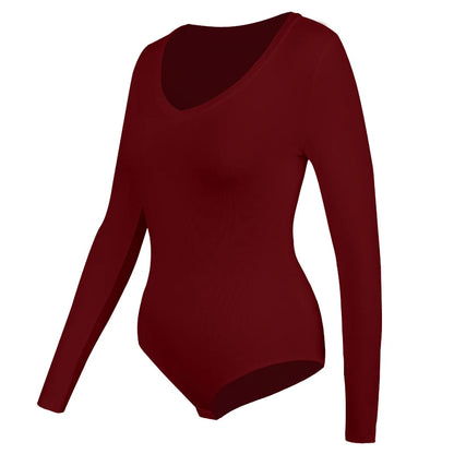 Tuta con scollo a V profondo tuta da donna a maniche lunghe Shapewear Shaper Lady Sexy uscire top abiti per il corpo vestiti caldi femminili autunno inverno