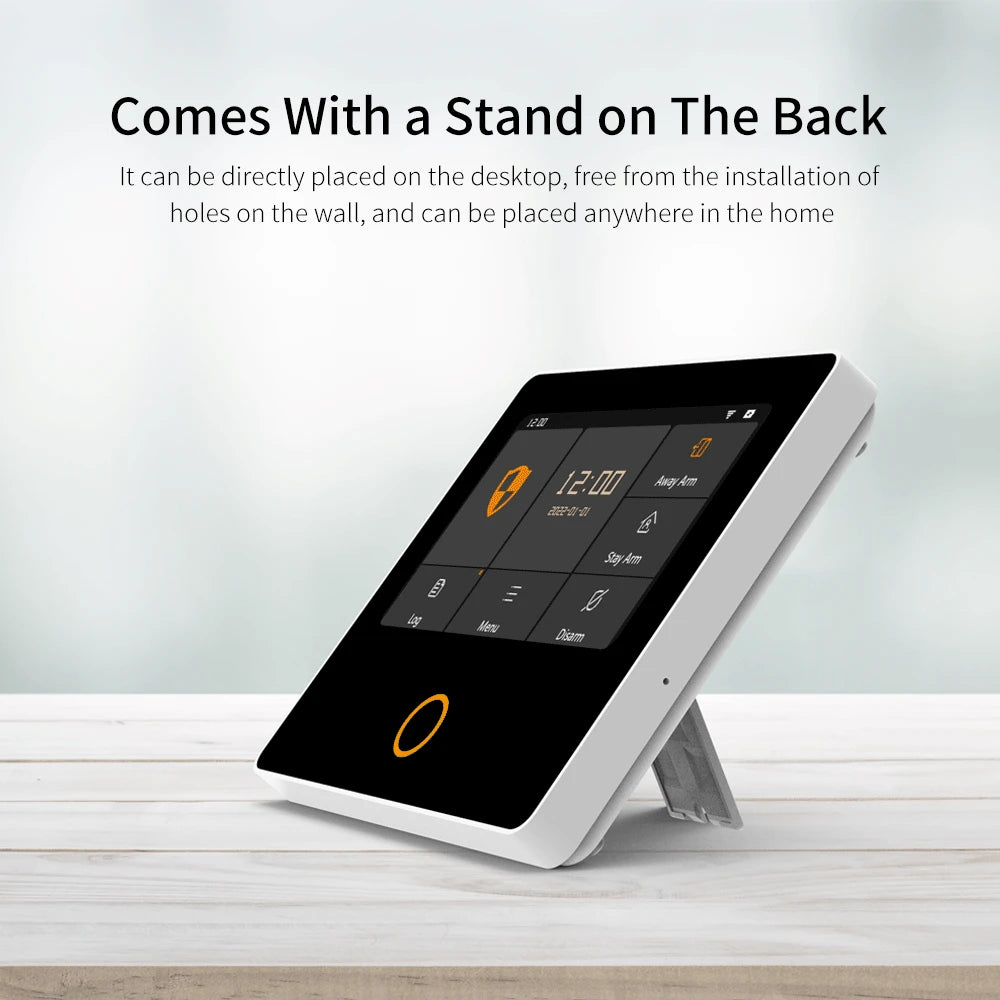 Staniot WiFi SecPanel 5 sistema di allarme domestico Wireless Tuya Smart 4.3 "Kit di sicurezza Touch Screen sirena integrata APP telecomando,Batteria integrata da 1500 mAh, supporto per Alexa