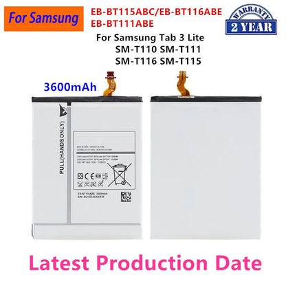 Nuovissima batteria EB-BT115ABC EB-BT116ABE EB-BT111ABE 3600mAh per Samsung Tab 3 Lite SM-T110 SM-T111 T116 T115