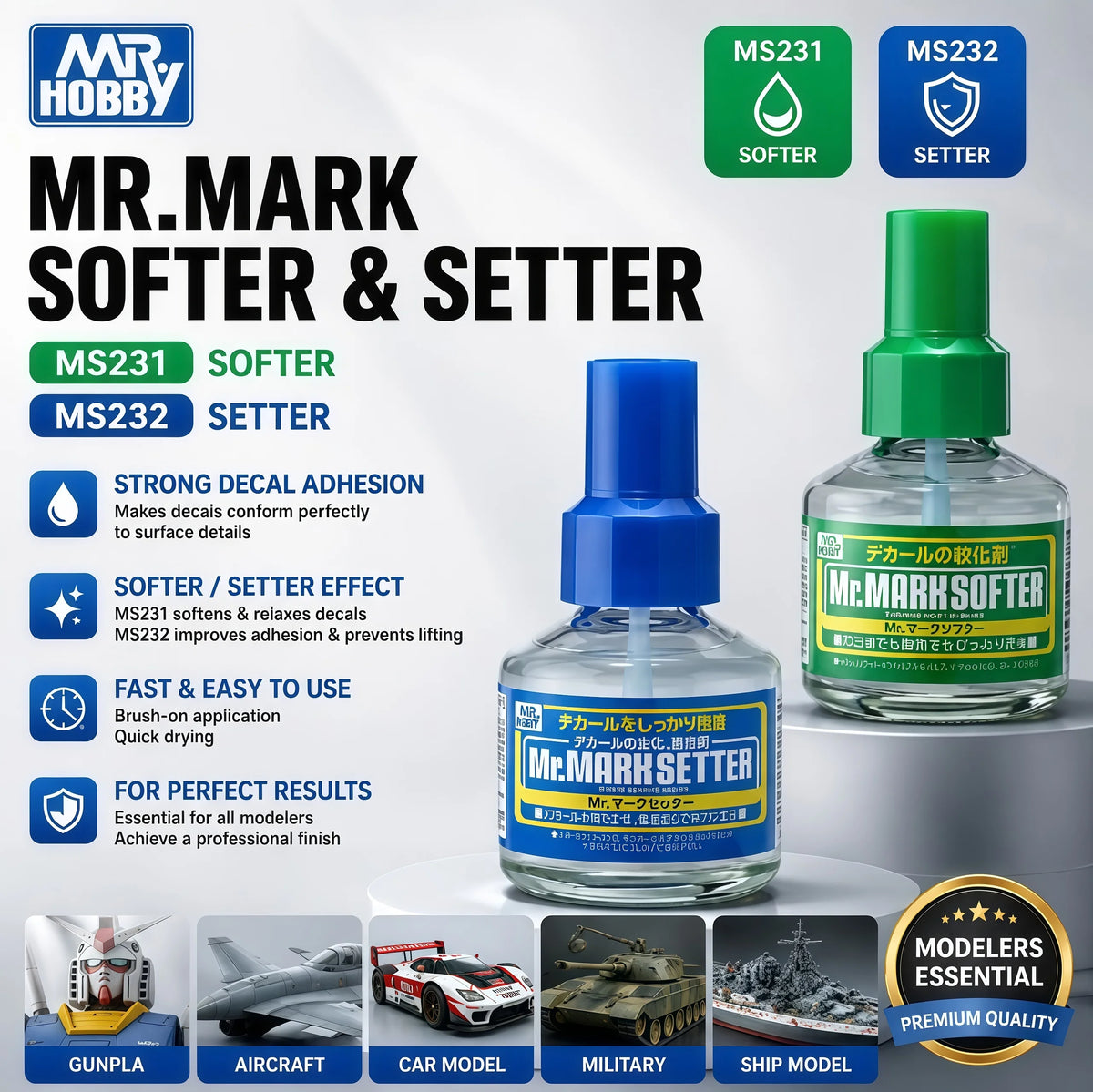 Commercio all'ingrosso Mr Hobby MS-232 Mark Setter MS-231 Mark Colla più morbida 40 ml per strumenti di hobby artigianali di modellismo
