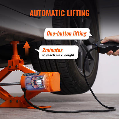 SucceBuy Cric per auto elettrica Cric a forbice 3T con avvitatore elettrico 12V Sollevamento cric per auto portatile per cambio pneumatici per camion SUV