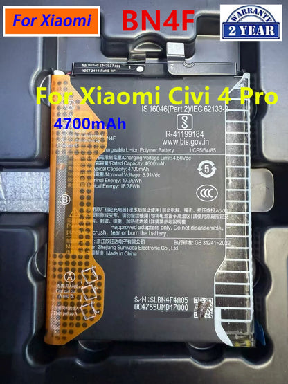 Batterie BP43 BP52 BP49 BP5G BN4F BM3E per Xiaomi Mi 8/Mix 4/Civi 5 Pro/Civi 4 Pro/Redmi Turbo 3/ K40S/Poco F6/F4