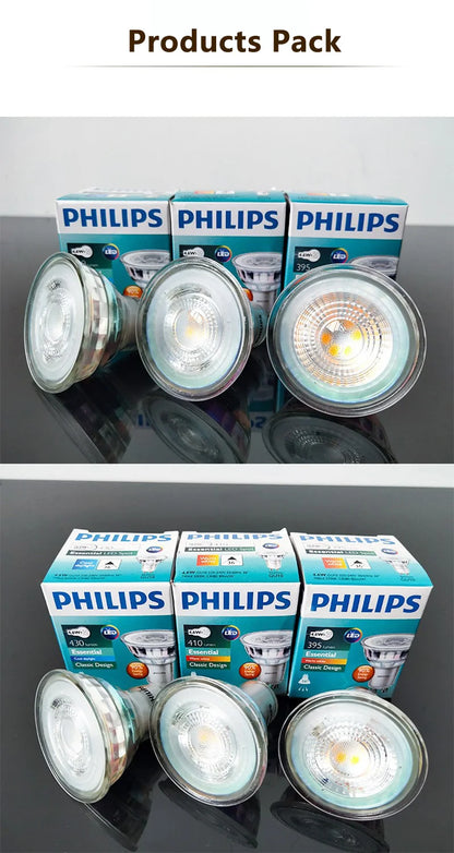 Faretto Philips Essential LED GU10 PAR16 Classic 4,6W (=50W alogeno) 220-240V Lampadine 36 °   Lampade da incasso a LED bianche di grado