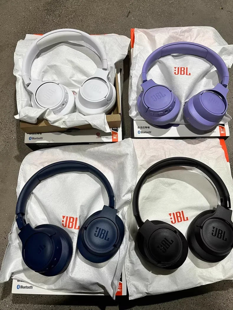 Cuffie wireless JBL Tune 720BT, modello on-ear, con tecnologia Bluetooth 5.0, cancellazione del rumore, ideali per il gaming e lo sport, con funzione vivavoce, 720 BT.