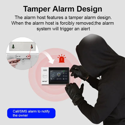 Allarme GSM WiFi compatibile con l'app Tuya Smart Life, rilevatore di intrusioni wireless per casa, garage, ufficio, negozio, protezione con avvisi in tempo reale.