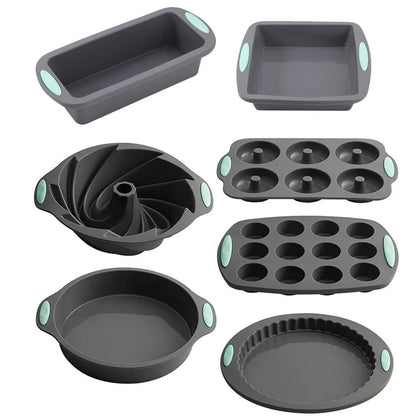 Stampo per muffin in silicone per pane, resistente al calore, teglia da forno, antiaderente, set di teglie per torte, stampo per torta 3D, strumento per pasticceria
