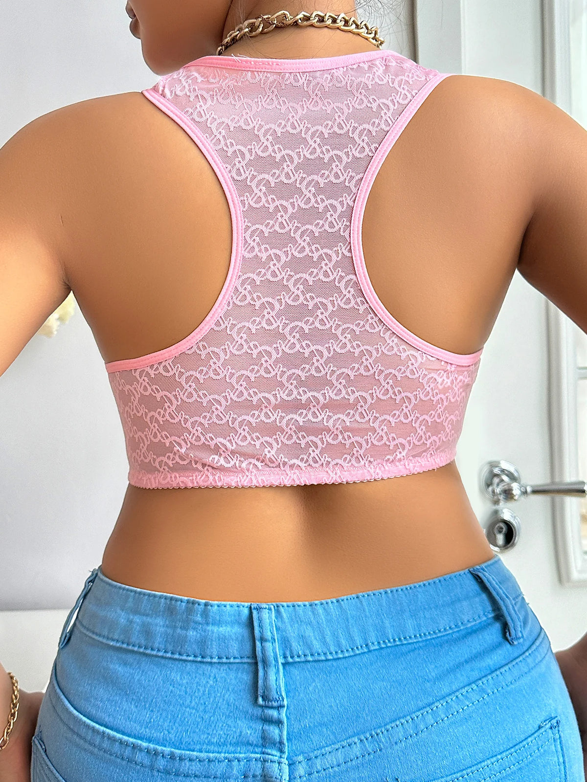 Reggiseno senza schienale con bottoni frontali da donna di grandi dimensioni con pizzo rosa sexy adatto per donne complete figurate più da indossare MR2812