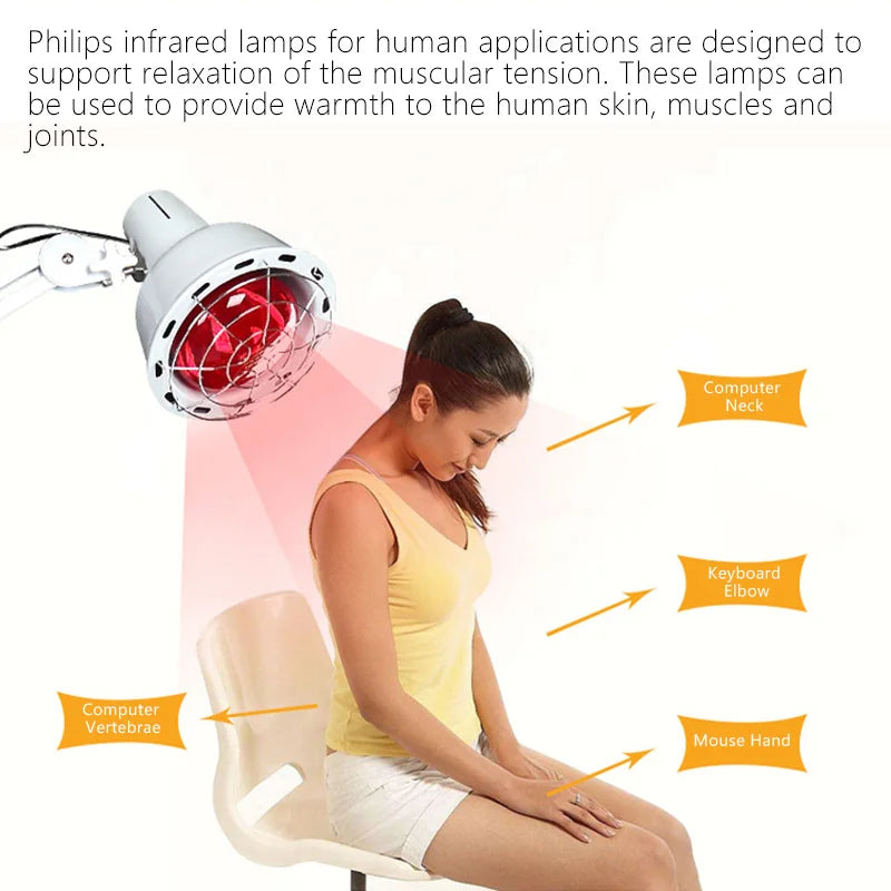 Lampada a infrarossi Philips PAR38 150W E27 Uso umano Luce incandescente a calore rosso IR Comfort Lampadina 230V per assistenza sanitaria e relax
