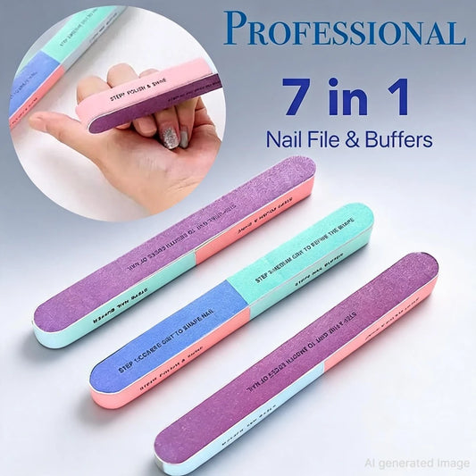 1 pz Lima per Unghie Professionale 7-in-1 per Rimuovere le Imperfezioni della Superficie delle Unghie, Lucidare e Levigare, Strumenti per Manicure e Bellezza delle Unghie U0Q52028