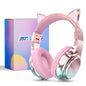 Cuffie wireless Unicorno per bambini Ragazze Auricolari Bluetooth Cuffie pieghevoli con orecchie di gatto per viaggi scolastici Cuffie per bambini