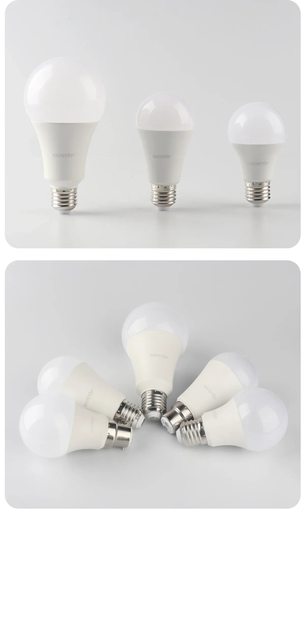 10 Pezzi Lampadine LED E27 B22 da 24W 20W 18W 15W 12W 10W 3W, AC 220V 110V 3000K 6000K, Lampada per Soggiorno e Casa