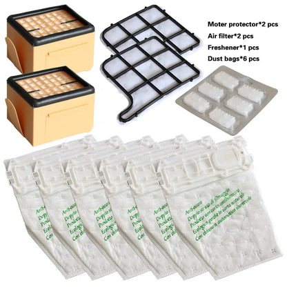 Set Multipli di Filtri HEPA, Filtro di Protezione Motore, Deodorante, Sacchetti per la Polvere per Aspirapolvere Folletto Vorwerk Kobold VK135 VK136 VK369