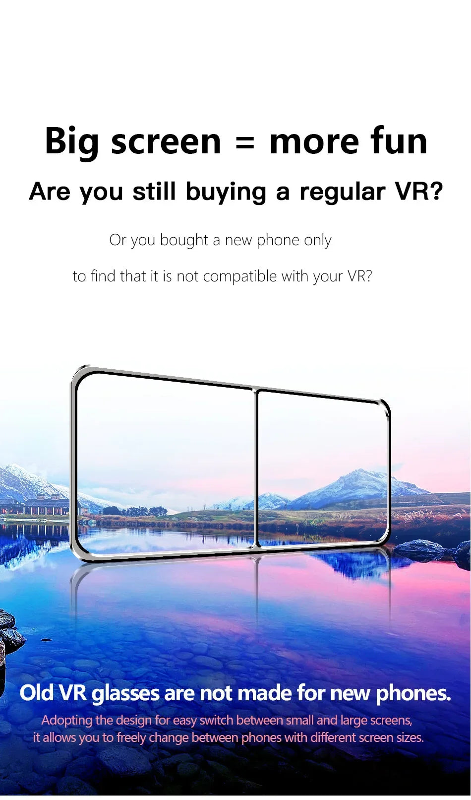 VRG Pro Realtà Virtuale Occhiali VR Dispositivi per cuffie Viar 3D Occhiali per casco Lenti Smart per Smartphone Cellulare Set di giochi per dispositivi mobili