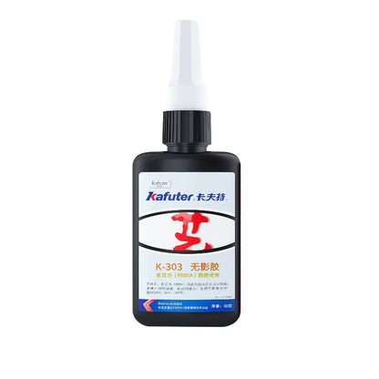 Kafuter K300 K302 K303 K306 Colla Acrilica UV per Vetro, Metallo, Plastica ABS - Adesivo Trasparente ad Alta Tenuta
