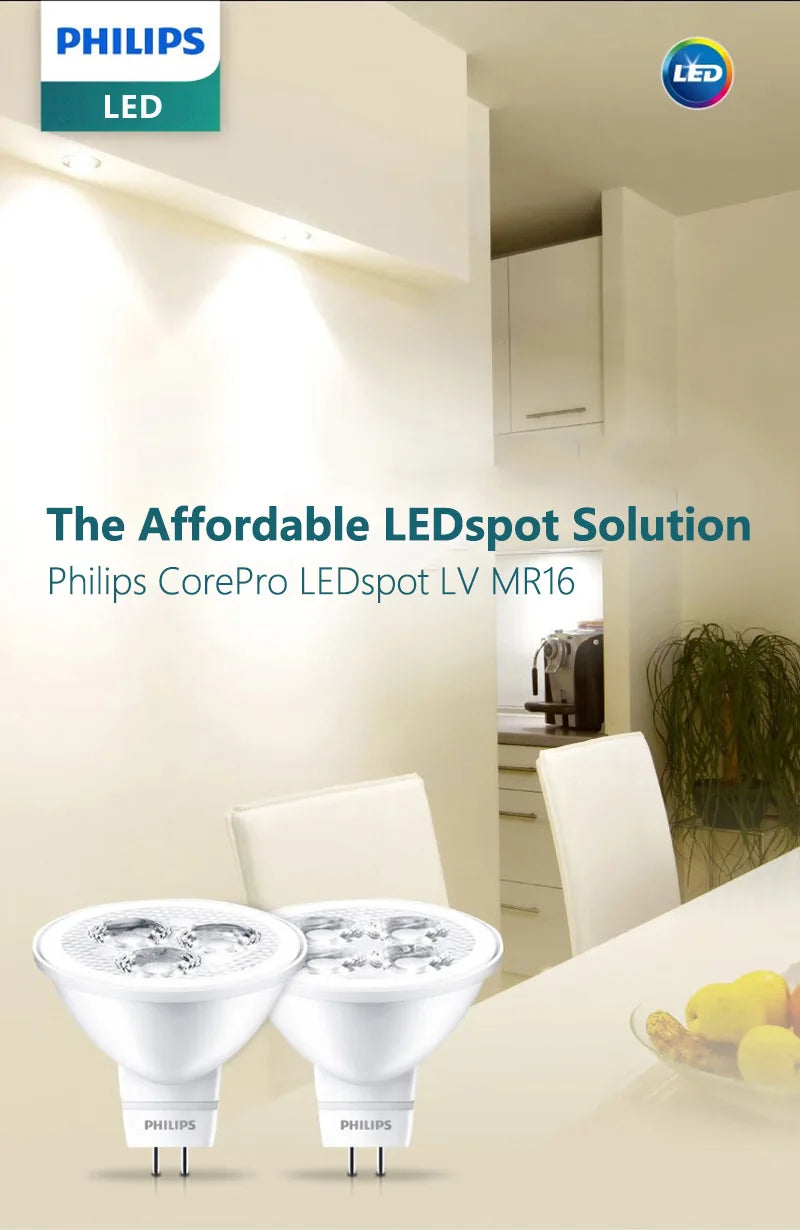 Philips CorePro Faretto LED MR16 3W 5W 12V Lampadina riflettente GU5.3 Supporto 2700K 6500K Lampada EyeComfort bianca per negozi di hotel