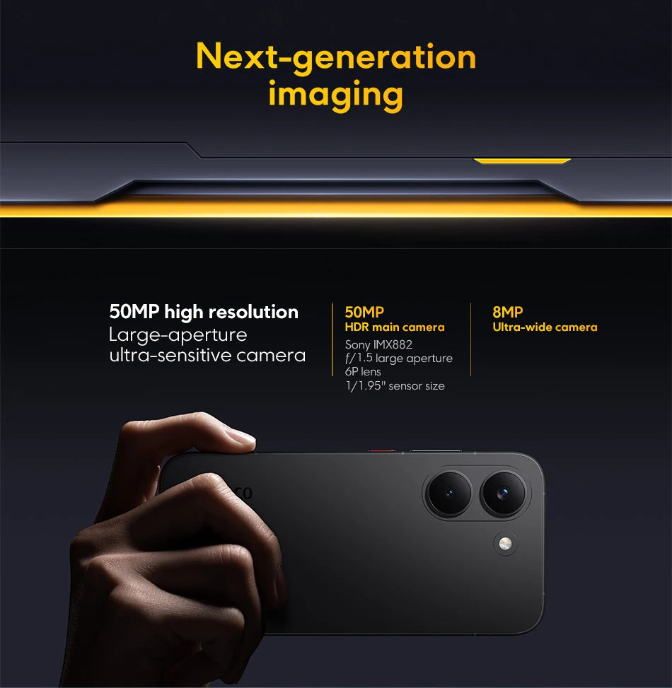 POCO X8 Pro, versione globale, smartphone con processore Dimensity 8500-Ultra, batteria da 6500 mAh, schermo AMOLED da 6,59" a 120 Hz, fotocamera da 50 MP, NFC, sistema operativo Android 16.