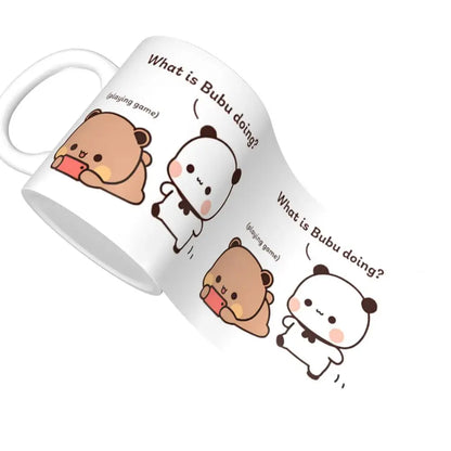 Tazze personalizzate per coppia Bubu Dudu Panda e Brownie Bear Tazza da caffè per tè al latte in ceramica fai-da-te
