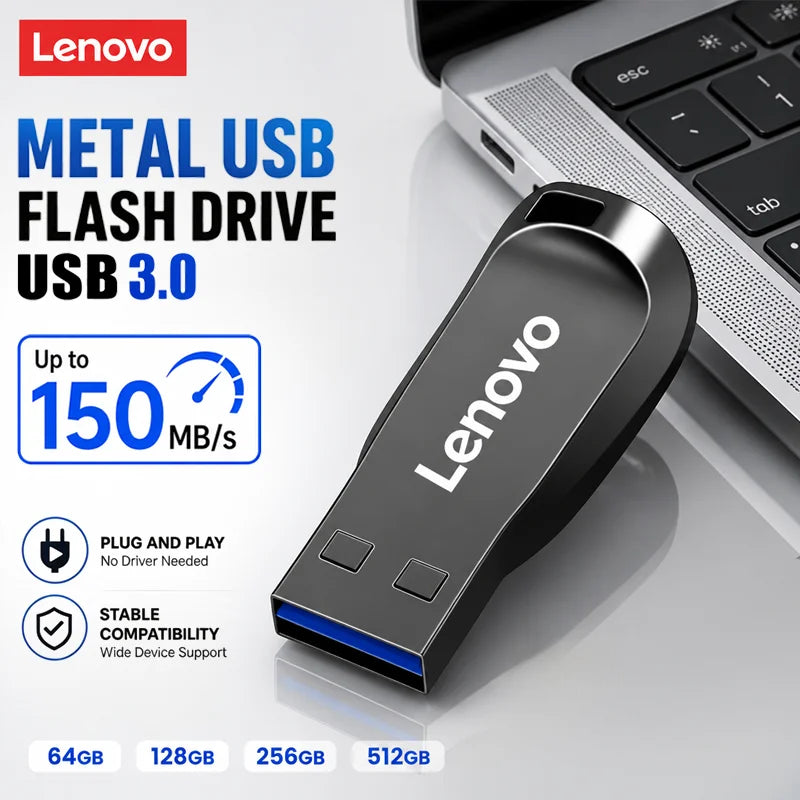 Chiavetta USB 3.0 Lenovo 512GB 256GB 64GB Mini Portatile 1TB 128GB per PC Laptop Desktop Backup Dati