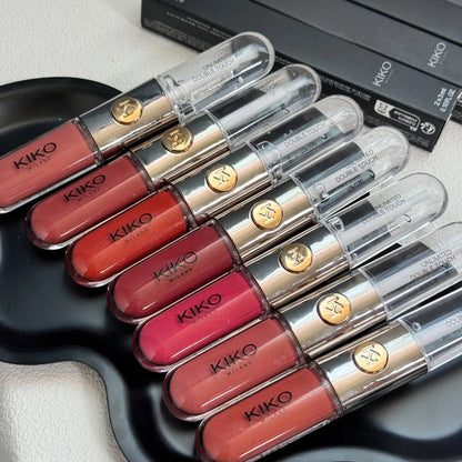 Rossetto KIKO Milano Double Touch 16 ore senza trasferimento, resistente alle sbavature, impermeabile, a prova di bacio, colore a lunga durata, resistente al trasferimento.