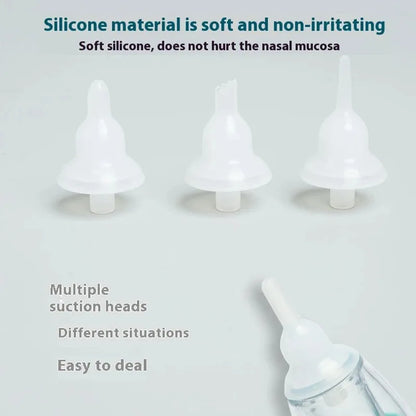 Aspiratore Nasale Elettrico per Bambini in Silicone con Aspirazione Regolabile, Sicuro, Pratico e Silenzioso
