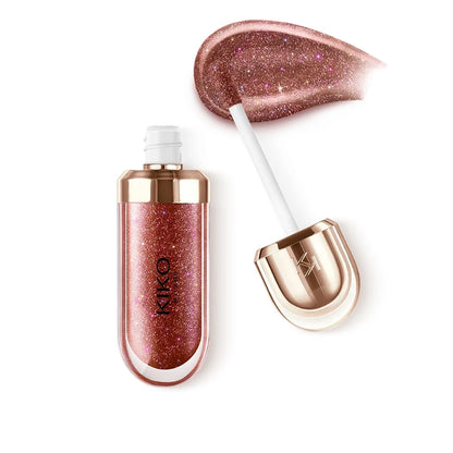 Kiko 3D Hydra LipGloss, rossetto e lucidalabbra a lunga tenuta, impermeabile, idratante, con effetto luminoso, blush, colori: brun, rosa, perla, mauve, eyeliner.