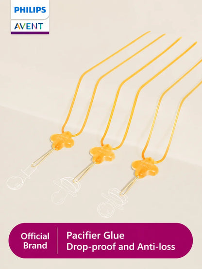 Catenella Anti-Caduta per Ciuccio Avent in Silicone 51cm, Cinghia Portaciuccio in Silicone Liquido Alimentare Bollibile per Ciuccio e Cucchiaio Massaggiagengive