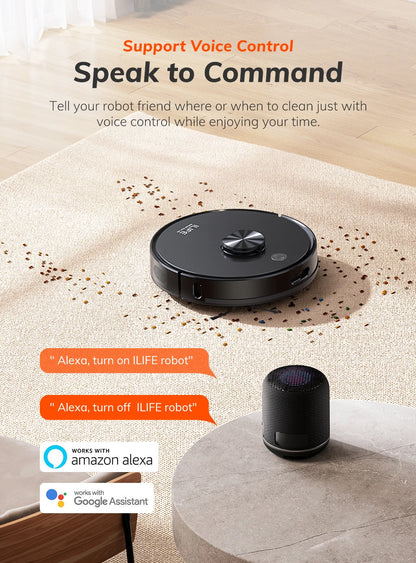Robot Aspirapolvere ILIFE T20s Ultra con Stazione di Svuotamento Automatico, Aspirazione 10000Pa, Batteria 4600mAh, Autonomia Massima 300 Minuti